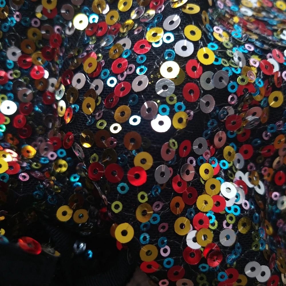 Free People Sequin Nightie/Slip Dress, Size M, gold, red, blue, silver, black - Picture 5 of 6